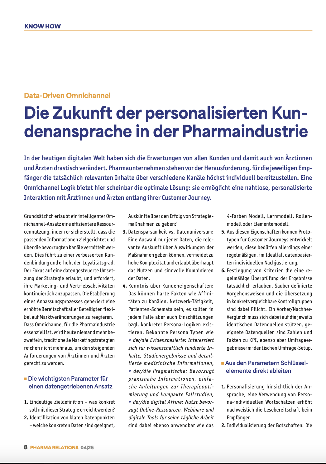 Die Zukunft der personalisierten MMM pharmarelation Kundenansprache in der Pharmaindustrie in Deutschland